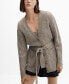 Women's Buttoned Ribbed Cardigan