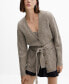 ფოტო #2 პროდუქტის Women's Buttoned Ribbed Cardigan