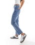 Фото #5 товара Abercrombie & Fitch Curve Love ultra high rise ankle straight jeans in mid blue