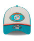 ფოტო #2 პროდუქტის Men's Stone/Aqua Miami Dolphins 2024 Sideline Historic 9FORTY A-Frame Trucker Adjustable Hat