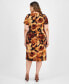 ფოტო #2 პროდუქტის Plus Size Shirred-Front Jersey Dress