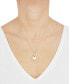 ფოტო #2 პროდუქტის Cultured Freshwater Pearl (9mm) and Diamond Accent Pendant 18" Necklace in 14k Gold