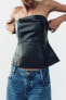 LEATHER HALTERNECK TOP