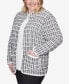 Фото #4 товара Plus Size World Traveler Knit Texture Jacket with Imitation Pearl Buttons