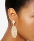 Gold-Tone Filigree Large Drop Post Earrings