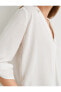 Фото #21 товара Блузка Koton с V-образным вырезом и длинным рукавом