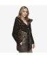 ფოტო #4 პროდუქტის Women's Varna Velvet Mixed Quilted Puffer Jacket Within Attached Hood