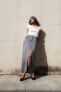 Z1975 denim midi skirt with slit