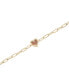 ფოტო #1 პროდუქტის Garnet Heart Cluster Paperclip Link Bracelet (1/4 ct. t.w.) in 14k Gold-Plated Sterling Silver