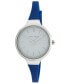 ფოტო #1 პროდუქტის Women's Quartz Blue Silicone Watch 34mm