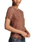 Women's Dot Print Short-Sleeve Knit Top