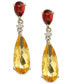 ფოტო #1 პროდუქტის 14k Gold Earrings, Citrine (5 ct. t.w.), Garnet (1 ct t.w.) and Diamond Accent Pear Drop Earrings
