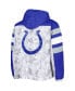 Фото #4 товара Men's White, Royal Indianapolis Colts Thursday Night Gridiron Raglan Half-Zip Hooded Jacket