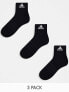 adidas Sportswear 3 pack ankle socks in black