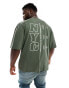 ASOS DESIGN oversized t-shirt in green with New York city back print