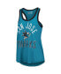 Фото #3 товара Women's Teal San Jose Sharks First Base Racerback Scoop Neck Tank Top