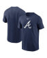 ფოტო #1 პროდუქტის Men's Navy Atlanta Braves Fuse Logo T-Shirt