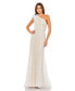 Фото #2 товара Women's Lace Embellished Feathered One Shoulder Gown