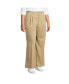 Фото #5 товара Plus Size High Rise Crisp Poplin Chino Wide Leg Pants