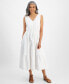 ფოტო #1 პროდუქტის Petite Drawstring-Waist Sleeveless Midi Dress, Created for Macy's