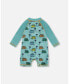 ფოტო #3 პროდუქტის Baby Boy Long Sleeve One Piece Rashguard Printed Beach Caravan - Infant