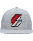 Фото #2 товара Men's Heather Gray Portland Trail Blazers Hardwood Classics 2.0 Snapback Hat