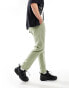 Фото #4 товара ASOS DESIGN tapered linen chino trousers in green