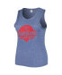 ფოტო #3 პროდუქტის Women's Navy Distressed Cleveland Guardians Plus Size High Neck Tri-Blend Tank Top