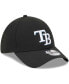 Фото #4 товара Men's Black Tampa Bay Rays Logo 39THIRTY Flex Hat
