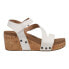 Фото #1 товара Corkys Spring Fling Studded Wedge Ankle Strap Womens White Casual Sandals 30-53