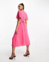 Фото #4 товара Nobody's Child Dee Dee linen blend midi dress in pink