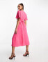 Фото #2 товара Nobody's Child Dee Dee linen blend midi dress in pink