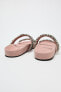 Flat slider sandals with rhinestones
