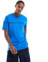 BOSS GREEN – Tee 5 – T-Shirt in Blau mit Logo-Print