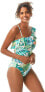 Фото #3 товара Vince Camuto 282341 Lush Tropic Ruffle One Shoulder One-Piece Multi, Size 6