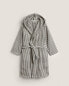 Textured cotton bathrobe