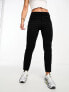 Mango slim leg trousers in black