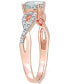ფოტო #5 პროდუქტის Aquamarine (3/4 ct. t.w.) & Diamond (1/10 ct. t.w.) Infinity Ring in 10k Rose Gold