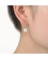 ფოტო #2 პროდუქტის Sterling Silver Cubic Zirconia and Pearl Bulb Earrings