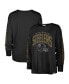 Фото #1 товара Women's Black Distressed Pittsburgh Steelers Tom Cat Long Sleeve T-shirt