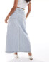 Фото #3 товара DTT Petite denim maxi skirt in blue stripe with contrast stitching