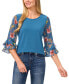 ფოტო #2 პროდუქტის Women's 3/4-Sleeve Mixed-Media Crewneck Knit Top