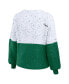 Women's White, Kelly Green Boston Celtics Color-Block Pullover Sweater