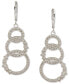 Фото #1 товара Silver-Tone Cubic Zirconia Open Ring Triple Drop Earrings