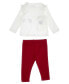 ფოტო #2 პროდუქტის Baby Girls Interlock Embroidered Pocket Bear and Sequin Artwork Top and Leggings, 2 Piece Set