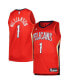 Фото #1 товара Men's Zion Williamson Red New Orleans Pelicans Swingman Player Jersey - Statement Edition