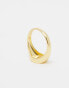 Фото #8 товара Seol + Gold 18ct gold vermeil round signet ring with cubic zirconia