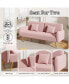 70.47" Pink Fabric Double Sofa With Split Backrest And Two Throw Pillows