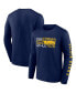 Фото #2 товара Men's Navy Cal Bears Broad Jump 2-Hit Long Sleeve T-shirt