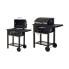 Coal Barbecue with Cover and Wheels 48,5 x 36 x 96 cm Black